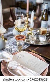 Dinner party table setup - wedding