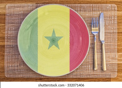 Dinner Plate With The Flag Of Senegal On It For Your International Food And Drink Concepts.