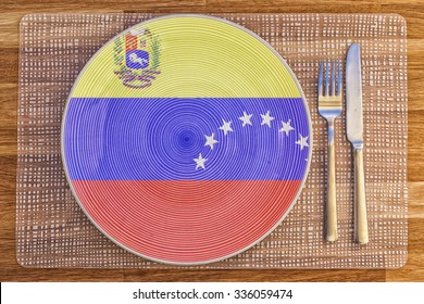 Dinner Plate With The Flag Of Venezuela On It For Your International Food And Drink Concepts.