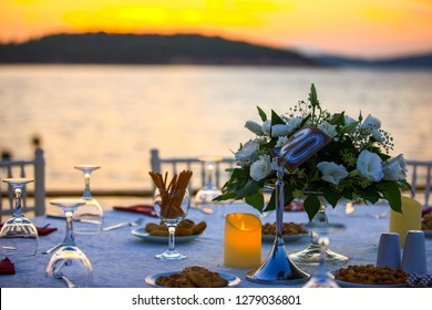 dinner at sunset