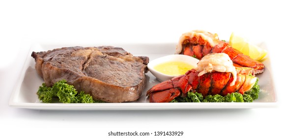 A Dinner Of Surf And Turf Of Steak And Lobster Tails 