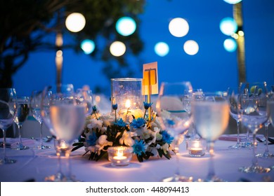 Dinner Table On The Beach At Thailand