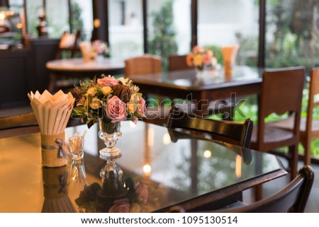 dinner table in restuarant