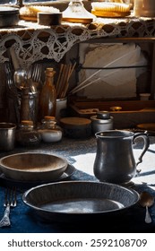 Dinner Table Set Next to Window - antique