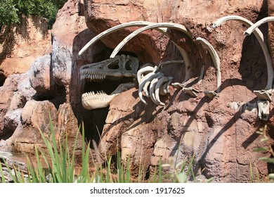 Dinosaur bones in the side of a mountain - Powered by Shutterstock