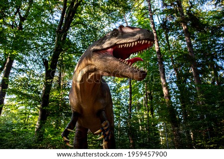 Dinosaur in the forest, at dino park