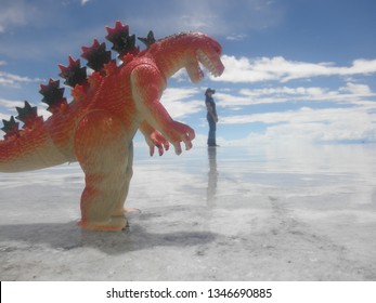 Dinosaur Optical Illusion In Salar De Uyuni