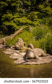 Dinosaur Sculpture In The Crystal Palace Park