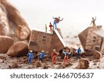 Diorama model of natural disasters and landslides