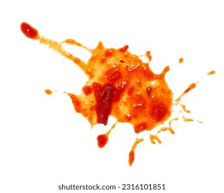 Dip ketchup blots and stains isolated on white background - Shutterstock ID 2316101851