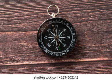 The direction magnet which is put on the board of the tree - Shutterstock ID 1634202142