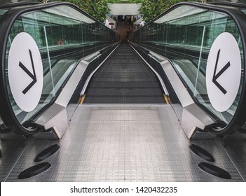 Direction On Balance Perspective Escalator Stock Photo 1420432235 ...