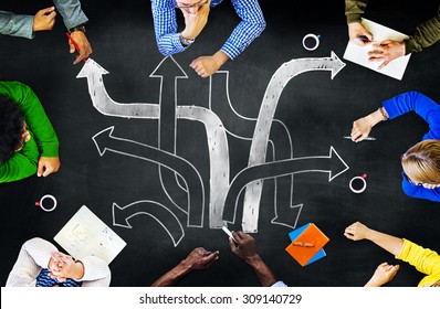 Direction Path Goals Aspiration Meeting Learning Planning Concept - Shutterstock ID 309140729