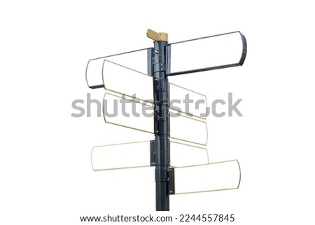 Direction pointer in different directions with isolated boards on a white background. Space for text.
