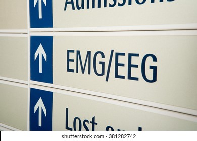 Direction Sign In A Hospital