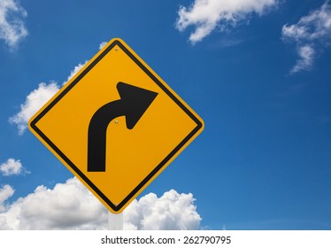 Direction Sign Right Turn Warning On Stock Photo 262790795 | Shutterstock