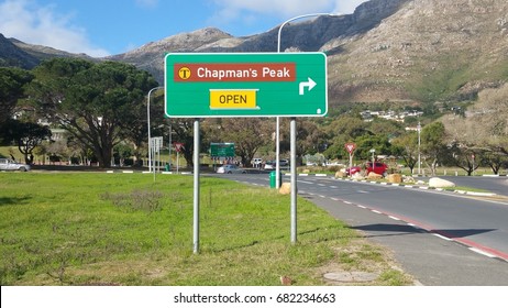 Directional road sign, Chapman's Peak Drive, Western Cape, South Africa