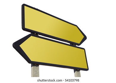 Directional road sign isolated