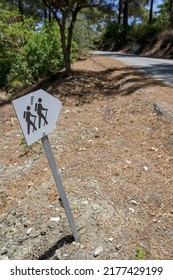 Directional Sign Stick Figures On Nature Stock Photo 2177429199 