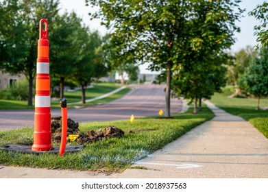 Directional Underground Boring To Install Plastic Conduit For High Speed Fiber Internet Utilities