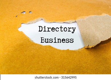 Directory Business Text On Brown Envelope 