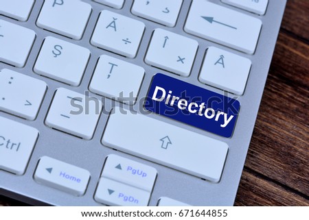 Directory on computer  keyboard button