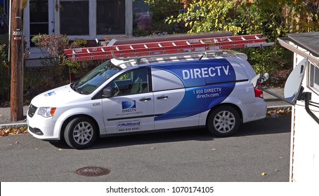 DIRECTV Satellite Dish Service Installation Truck, Revere, Massachusetts USA - November 8, 2014