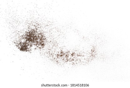 Dirt Dust Isolated On White Background And Texture, With Clipping Path, Top View