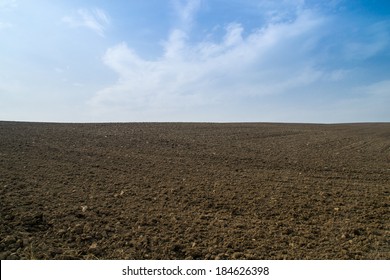 Dirt Field Ready For Spring Planting.