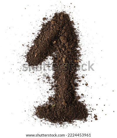 Dirt number one, soil isolated on white, clipping path