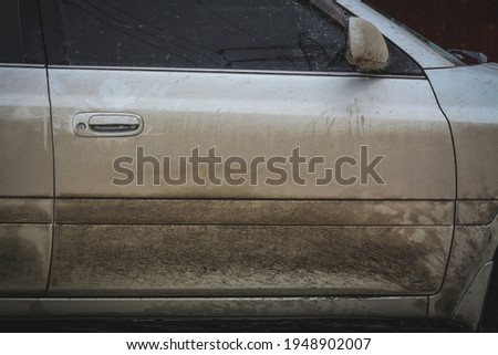 Dirt on the car - close-up view