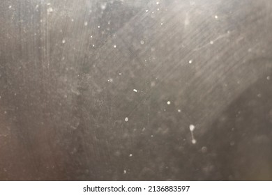 Dirt On Glass. Texture Of Cloudy Glass. Dusty Window. Plaque On Surface.