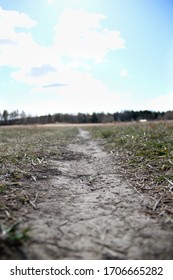 Dirt path in a field 