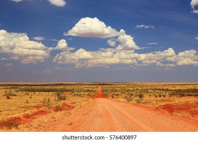 Dirt Road Across The Pilbara In Australian Outback