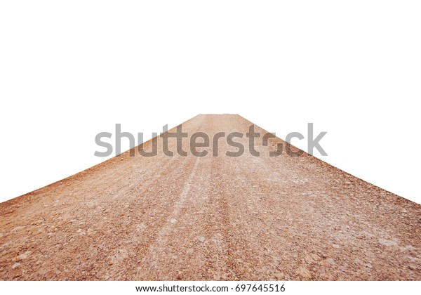 Dirt road isolated on white background. This has\
clipping path.   