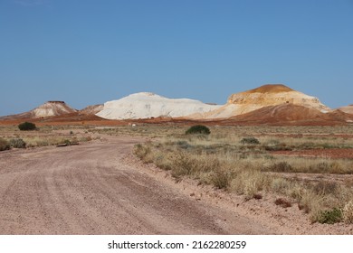 Dirt Road In The Kanku-Breakaways Conservation Park Near The Remote Outback Town Of Coober Pedy, South Australia.