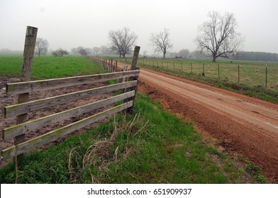 A Dirt Road Leads To A Farm In Rural Mississippi Near The City Of Columbus.
