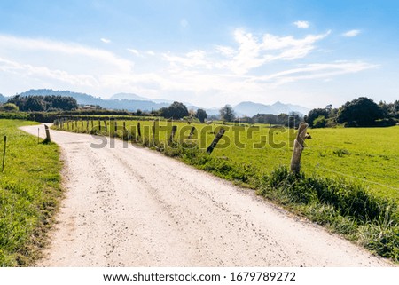 Image, Stock Photo Asphalt road in a rural landscape