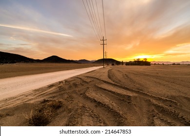 The Dirt Road On A Beautiful Southern California Sunset.