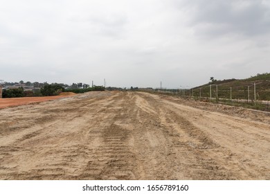 Dirt Road Perspective View Of Construction Site