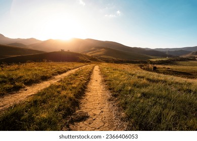 Dirt road at sunset in Mantiqueira, Minas Gerais, Brazil - Powered by Shutterstock