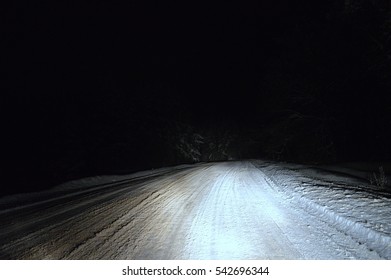 Dirt, Road Winter Night