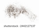 Dirt, soil pile scattered isolated on white background, top view