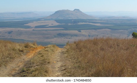 Dirt Track Going Over The Edge And Mountains Near Paulpietersburg.