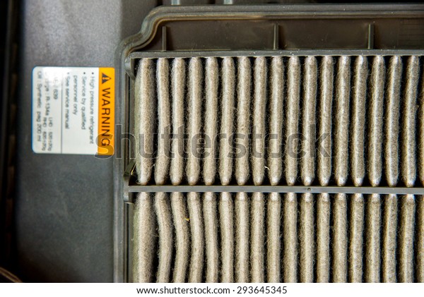 Dirty air\
filter for car, automotive spare\
part