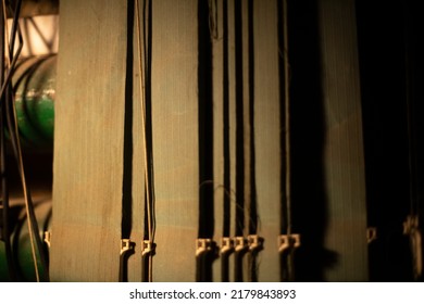 Dirty Blinds. Dusty Window. Old Blinds Hang On Window. Details Of Dusty Room.