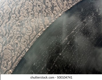 Dirty car glass. Abstract background and texture for design.