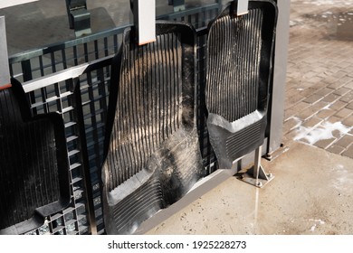 Dirty Car Mats At The Car Wash