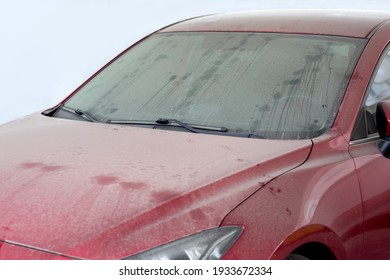 dirty car windshield wipers covered with a layer of dust, abandoned vehicles in the parking, nobody. - Shutterstock ID 1933672334