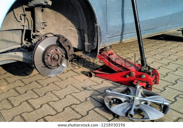 Dirty Car Without Wheel Lift By Stock Photo Edit Now